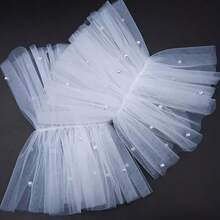 French Style Bridal Sleeve, White Tulle Pearl Wrist Decor For Photography - Multicolor - View 8