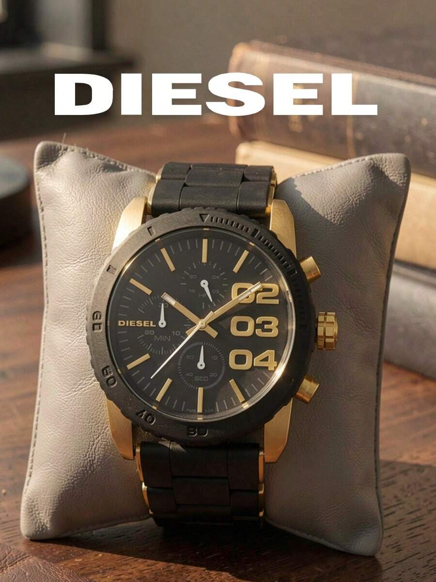Diesel DZ5322 Eye‑Catching Men's Gift Wrist Watch, Chronograph Function 10BAR Water Resistant Oversize‑Face Wristwatch - Black - View 1