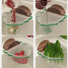 1pc Christmas Tree Shaped Kitchen Sink Strainer Rack, Foldable Sink Drain Filter Holder, Optional 50pcs Disposable Filter Nets, Self-Adhesive Food Residue Collector, Anti-Clogging Sink Drain Rack, Kitchen Sink Accessories - A - View 3