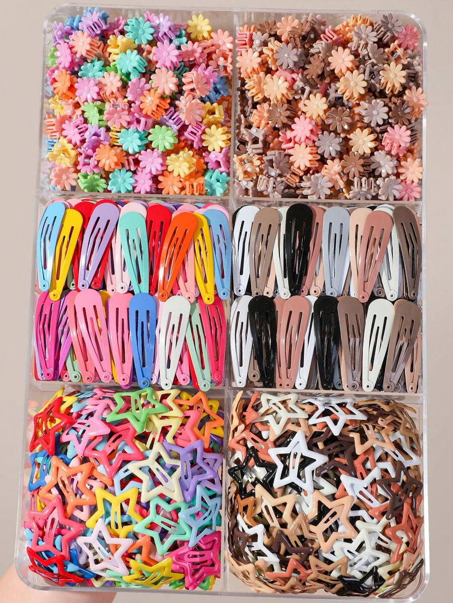 30/60/90pcs Girls Minimalist Hair Clips Set, Multi-Color Five-Point Star, Water Drop, Daisy Flower Small Hair Claw Clips, Fashion Fresh Cute Hair Accessories, Hair Clips, Bangs Clips, Non-Damaging Hair Clips, Daily Use, Gift - Multicolor - View 1