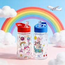 Colorful Cute Pattern Leak-Proof Transparent Straw Cup, Lightweight Adorable Daily Water Cup For Outdoor Camping And Picnic - Multicolor - View 5