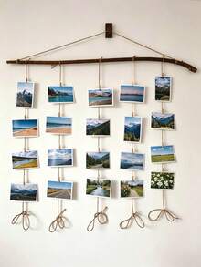 Photo Clips (3.5cm*0.7cm) + Hemp Rope, Create A Decorative Memory Display, It Can Hang Polaroids, Postcards, Notes And Small Artworks, Transforming Blank Walls Into A Beautiful Memory Display Wall, Ideal For Bedroom, Living Room, Dorm, Wedding And Party Decoration. This Easy-To-Use Set Supports Rearranging Your Favorite Moments Anytime, Adding A Warm And Romantic Atmosphere To Any Space. - Multicolor - View 3