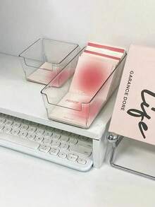 1pc Clear Drawer Storage Box To Organize Your Desk - For Small Compartment Storage - Combine And Match - Sort And Classify Box - Transparent - View 7