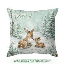 4pcs/1pc Icy Forest Animal Christmas Pattern Pillowcase Without Insert, Single Sided Printed Pillowcase, Suitable For Living Room Bedroom Home Decor, All Season Pillowcase - Multicolor - View 16