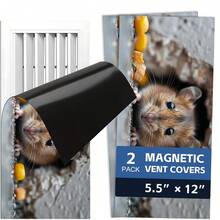 Fun Cartoon Animal Magnetic Ventilation Cover, 12 * 5.5 Inches And 15.5 * 8 Inches, Used As A Flexible PVC Sleeve Cover For Metal Floor, Wall, Ceiling Vents, Ventilation, And Odor Blockers To Prevent Foreign Objects From Falling Off - B - View 50