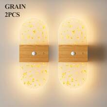 Crystal Sensor Wall Light Acrylic Wall Lamp USB Night Light Decorative Wall Light Wireless Wall Light Battery Powered Alloy Design Rechargeable Magnetic Night Light Suitable For Hallway, Cabinet And Room Decoration - Round Multicolor - View 15