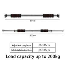 Punch Free Pull Up Bar For Door Frame, Adjustable Length Horizontal Bar, Portable Home Workout Equipment, Anti-Slip Safety Pad, Upper Body Muscle Training Chin-Up Bar - Black - View 7