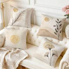 4pcs/1pc Bohemian Plant & Sun Pattern Pillow Covers, Single-Sided Print Cushion Cases, Suitable For Living Room, Bedroom, Home Decor, All-Season Use - Multicolor - View 10