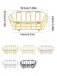 Metal Storage Basket Multifunctional Desk Organizer Box For Accessories Cosmetics Desktop Organizer Rack Iron Art Small Storage Basket Suitable For Vanity Desk Photo Props Shelf Baskets Men Women Storage Organization Home Decor Back To School - Multicolor - View 12