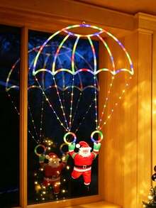 Creative Christmas Santa Parachute Light - USB Powered, 8 Lighting Modes, Colorful Lights To Create Christmas Atmosphere, Essential Christmas Decoration, Suitable For Home Decor, Holiday Gifts And Party Scenes - Parachute Grandpa - View 9