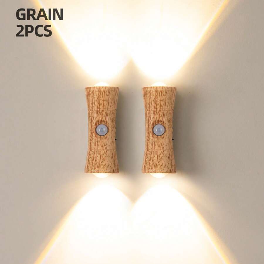 1/2pcs Dimmable Magnetic ,Christmas Lights,LED Night Light,USB Rechargeable Wall Lamp, Smart LED Sensor Wall Light, 3-Color Adjustable, Wireless LED Wall Light, Suitable For Stairs, Bedroom, Hallway, Kitchen, Cabinet,Christmas Decor/Gift