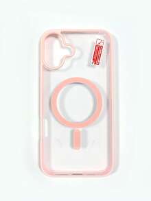 1pc 5-Style Optional Contrast Border Magnetic Large Window Transparent Phone Case, Ins Minimalist Phone Case, Built-In Magnetic Ring Supports Wireless Charging; Covers, A Style Transparent Border / B Style Light Pink Border / C Style Vibrant Orange Border / D Style Classic Black Border / E Style Light Gray Border, Raised Lens Full Coverage Anti-Drop Soft Shell, Minimalist Versatile Fashion Phone Case, Suitable For Personal Use, Birthday Gift Choice; Compatible With IPhone Case - Multicolor - View 62