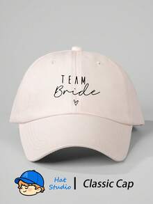 1pc Bridal Team Printed 6-Panel Baseball Cap - Women Wedding Party Gift Hat - Classic Soft Top Fashion Cap, Suitable For Bachelorette Party - Baseball Cap - View 3