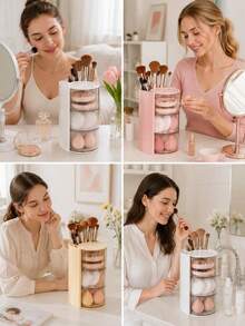 Multifunctional Rotating Desktop Storage Box, Rotating Multi-Layer Transparent Hair Accessory Storage Box, Room Rotating Desktop Storage Box, Hair Clip Storage Box, Multiple Hair Accessory Storage Box, Best Birthday Gift - Multicolor - View 9
