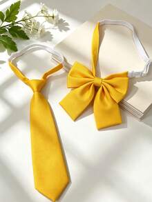 1 Set Women's Solid Color JK Style Zipper Collar & Tie Set - Multicolor - View 3