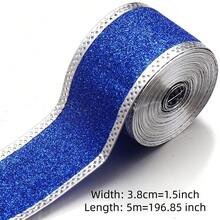 1 Roll/1.5 Inch Wide Christmas Ribbon With Glitter Powder Decoration, Suitable For DIY Holiday Decor, Christmas Tree Decoration, Party Gift Wrapping And Bow Making - Christmas Glitter Style - View 14