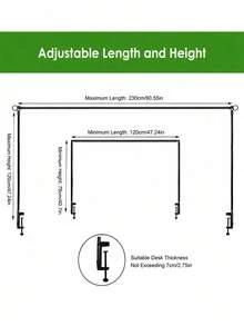 Adjustable Width Photography Backdrop Support Stand With Heavy-Duty Flat Base, Metal Steel Pipe Curtain Frame Set, Suitable For Party, Birthday, Wedding, Holiday Gathering, Photo Booth And Festival Event Decoration - Multicolor - View 4