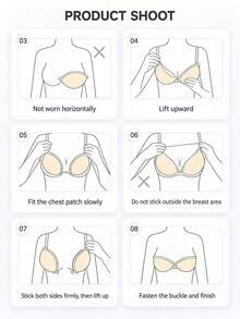 1pc Invisible Strapless Silicone Breast Pads, Reusable Mango-Shaped Push-Up Bra Cups, Soft Thick Padding, Suitable For Small Breasts, Enhances Lift And Cleavage, Ideal For Wedding Dresses, Backless Dresses, Bikinis And Tank Tops - A - View 3