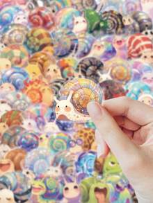 54 Pcs Stiker PET Siput Kartun Lucu Estetik, Dekal Hewan Kreatif Lucu Tahan Air, Set Stiker Jurnal untuk Scrapbook Botol Minum Laptop Casing Ponsel untuk Anak Perempuan - siput - View 2