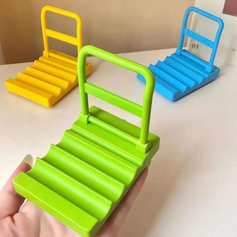 1pc Novel Stair-Shaped Phone Stand, Detachable Armrest Desktop Phone Holder, Multi-Slot Adjustable Phone Stand, Suitable For Home, Dorm, Office - A - View 1