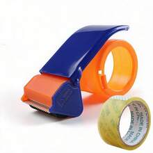 1pc Packing Tape Dispenser Set With 30m Tape, Handheld Packaging Tape Dispenser With Built-In Metal Cutter, Carton Sealing Tool, Suitable For Home Moving, Warehouse, Office And Express Packaging - Plastic - View 11