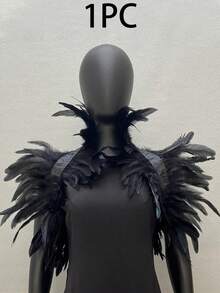 1 chiếc khăn choàng lông vũ nhân tạo kiểu áo choàng, phụ kiện trang phục tiệc carnival phong cách punk gothic, đồ cosplay unisex - Nhiều màu - Xem 13