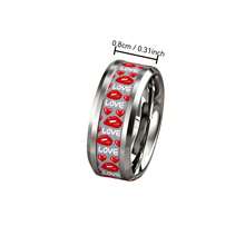 Lips Heart-Shaped 304 Stainless Steel Ring For Valentine's Day, Daily Wear, Anniversary Commemoration, Comfortable, Durable, Non Fading, Anti Allergic - Stainless Steel Ring - View 2
