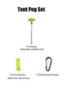 3PCS.6PCS. Spiral Tent Peg Hook Set | T-Handle Screw Tent Stakes With Guy Ropes And Hooks - Multicolor - View 16