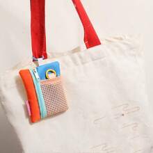 1pc Creative Dopamine Color Coin Purse Card Holder Card Sleeve Bag, Ultra-Lightweight Mesh Storage Small Bag, Multi-Functional Hanging Ornament Storage Bag - Multicolor - View 2