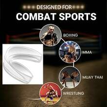 FIVING New Adult Boxing Combat Sanda Mouth Guard Silicone Mouthpiece Customizable Boxing Teeth Protector Sanda Mouthguard - Multicolor - View 4