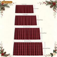 1pc Christmas Table Skirt, Red Haig Pattern Tablecloth Table Skirt Is Suitable For Kitchen, Restaurant, Picnic And Camping. Send A Decoration Farmhouse Style Home Layout Holiday Scene, Christmas Atmosphere And Create Classic Retro Patterns. - 1 - View 5