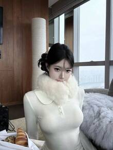 Women's Long Sleeve Base Layer Slimming T-Shirt Top For Autumn/Winter - White - View 8