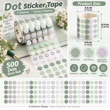 3m/Roll PET Polka Dot Washi Tape, Notebook Marker Stickers, Packaging Decoration Stickers, Daily Planner Check-Off Stickers, Ins Style Basic Material Scrapbook Stickers - Multicolor - View 10