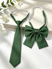 1 Set Women's Solid Color JK Style Zipper Collar & Tie Set - Multicolor - View 12