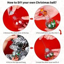 Transparent Christmas Balls, Fillable Plastic Christmas Tree Balls, Crafts, Transparent Plastic Balls, Tree Decorations, Christmas Ornaments, Christmas Decorations - Multiple Styles - View 5