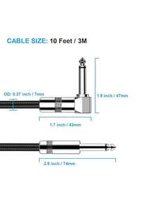6.35mm 1/4 Inch Instrument Guitar Cable, Low Noise Shielded Amplifier Cable, Heavy Duty Design, Suitable For Stage And Home Studio, Used For Bass, Keyboard, Amplifier, Mixer - one-size - View 5
