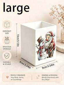 1pc Christmas Theme Multi-Functional Storage Organizer Box - Tableware Storage Box, Desktop Organizer (Suitable For Storing Tableware, Straws, Tea Bags, Pens, Remote Controls); Compact And Space-Saving, Suitable For Kitchen, Office, Living Room, Christmas Gift (Please Note Size Before Ordering) - Multicolor - View 13
