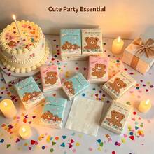 1/3/6/9/18 Packs Bear White Napkins; Pocket Tissues; Mini Facial Tissues; Portable Cute Facial Tissues Random Styles And Colors. - Multicolor - View 1