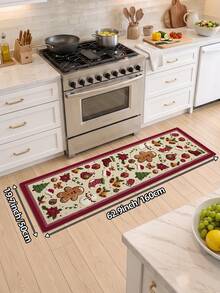 1pc Christmas Long Runner Rug, Kitchen Mat, Long Floor Mat Suitable For Bathroom, Kitchen, Outdoor, Hallway, Bedroom, Living Room, Machine Washable Carpet Accessory, Easy To Clean Entryway Mat, Bedroom Non-Slip Rug, Autumn Home Decor - Multicolor - View 15