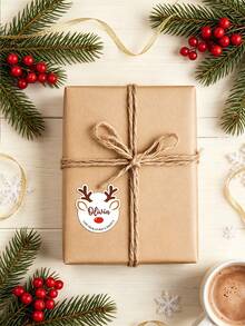 Personalized Christmas Gift Stickers, Customizable Text Holiday Labels, Perfect For Decorating Gift Wrappings, Envelopes And Candy/Snack Packaging. - Multicolor - View 9