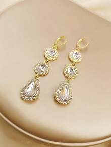 1 Pair Of Fashionable Personalities Long Style Temperament Earrings Suitable For Wedding Parties And Gift Giving ﻿ - White - View 4