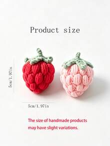 1pc Handmade Woven Strawberry Car Air Vent Decor, Women's Car Interior Air Conditioning Vent Ornament - A - View 6