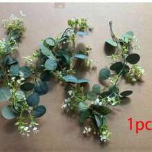 Artificial Eucalyptus Garland Fake Green Leaf Vine Wedding Arch Wall Home Decor - Green - View 14