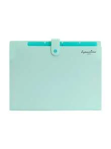 1 pieza Carpeta archivo acordeón multicapa simple con gráfico de letra, para oficina, archivo escolar, útiles escolares, vuelta al cole 6RL1 - verde menta - Ver 1