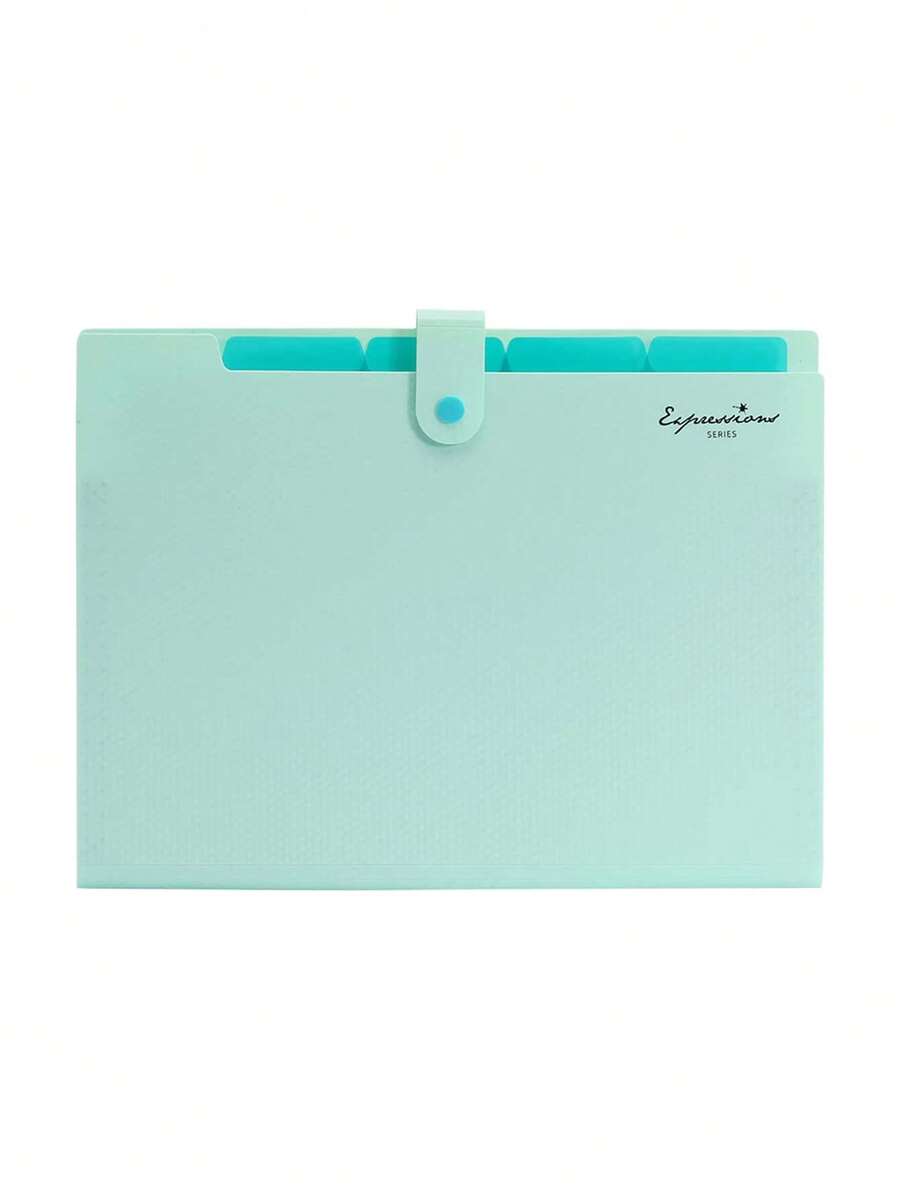 1 pieza Carpeta archivo acordeón multicapa simple con gráfico de letra, para oficina, archivo escolar, útiles escolares, vuelta al cole 6RL1 - verde menta - Ver 1
