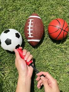 3-Piece Ball Sports Set, Small Basketball, Soccer, Football, Suitable For Indoor And Outdoor Play, Sports And Leisure Games - Multicolor - View 2