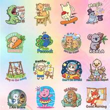15 Sheets/422 Pcs Transparent Cartoon Animal Sticker Set, Early Learning Educational Stickers For Children, Inspirational Teaching Tool, Cultivate Positive Daily Habits - Multicolor - View 4