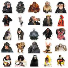 50pcs Crazy Monkey Stickers Funny Expression Ape Gorilla Decals For Notebooks Tumblers Packaging Decoration - Khaki - View 4