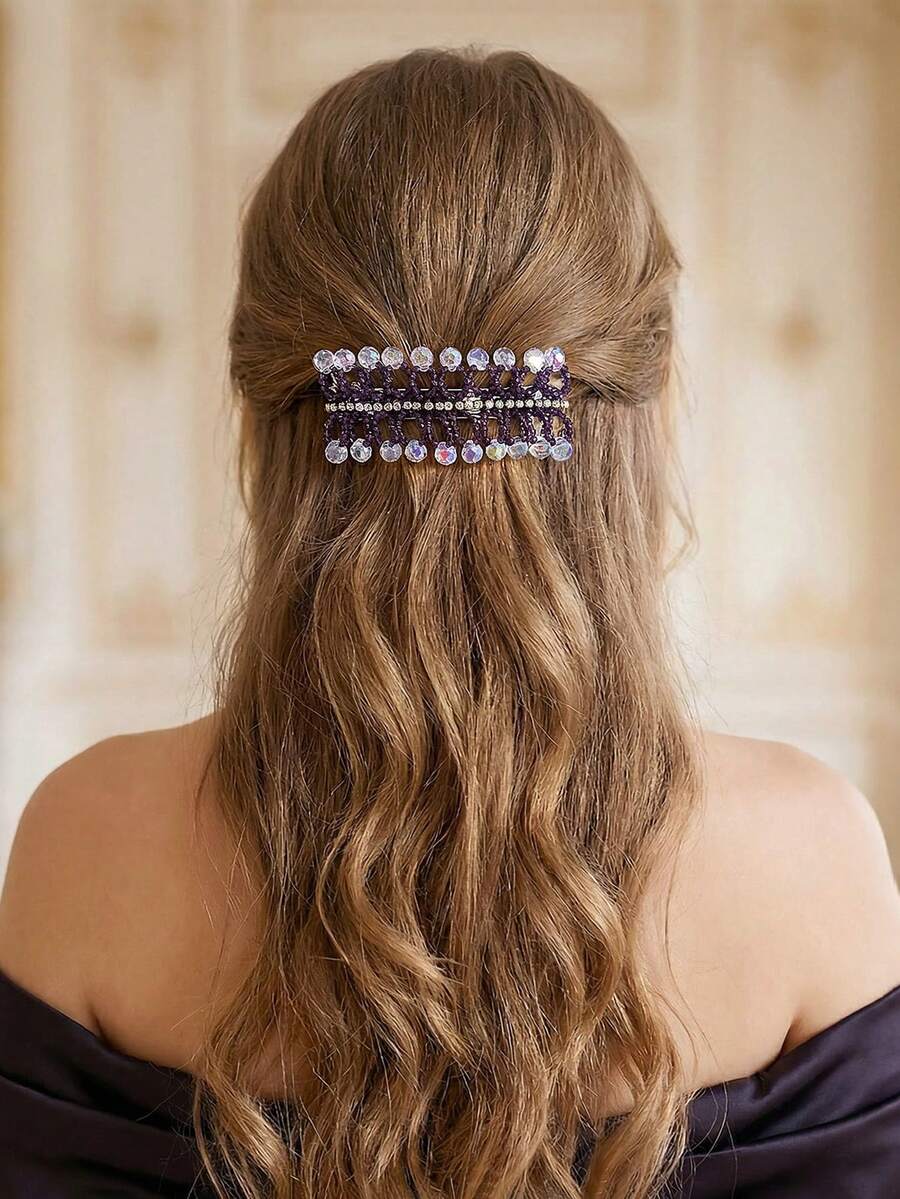 1pc Exquisite Crystal Spring Hair Clips Pins Handmade Beads Hair Barrettes For Women Girl Fashion Simple Hair Accessories Headwear