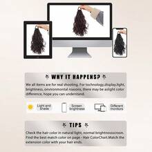 Wig Ekstensi Rambut Ekor Kuda 12 inci, Rambut Ekor Kuda Bergelombang Keriting dengan Karet Elastis, Ekor Kuda Bergelombang Mengembang untuk Wanita - MultiWarna - View 8
